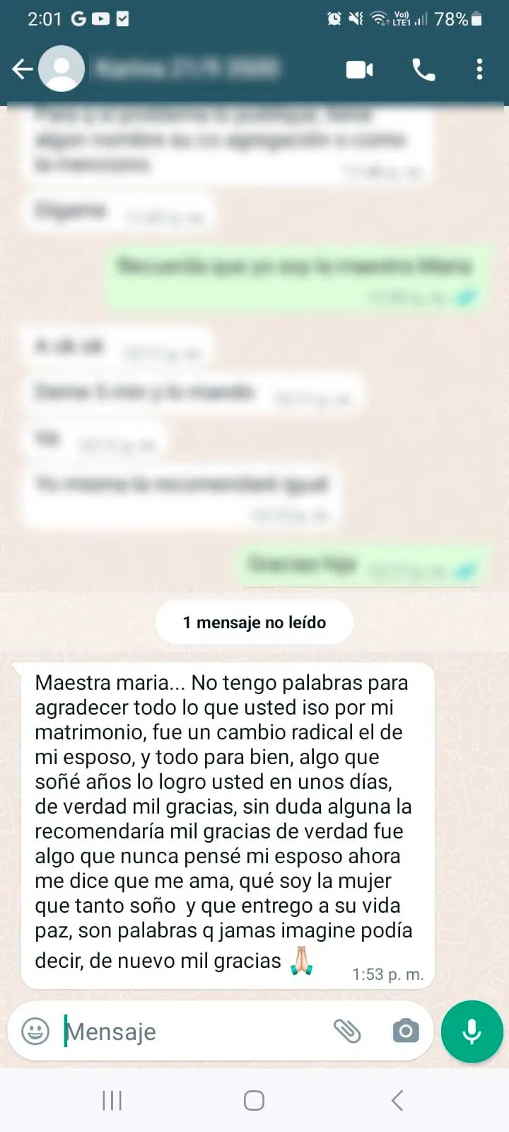 Mensaje de WhatsApp de un cliente (1)